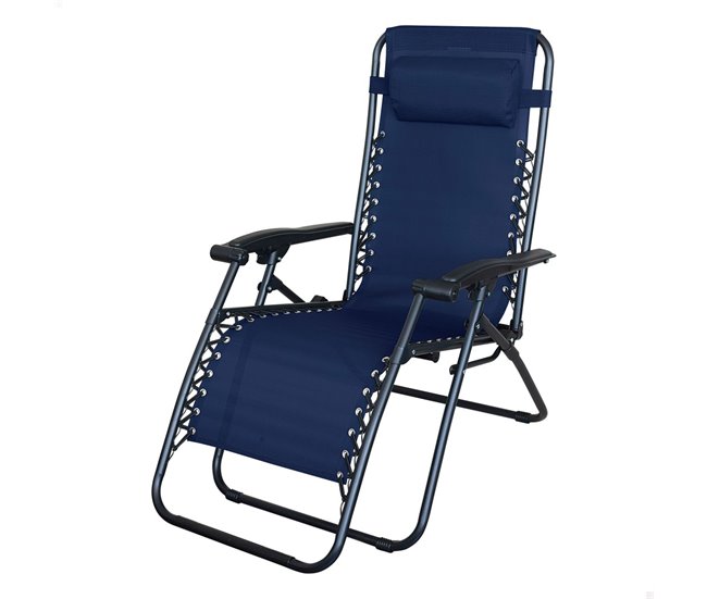 Aktive Cadeira dobrável para jardim de gravidade zero 2 posições Azul