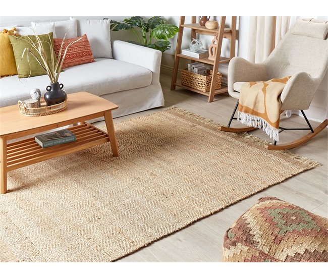 Beliani Entrelaçado ABANA 160x230 Bege