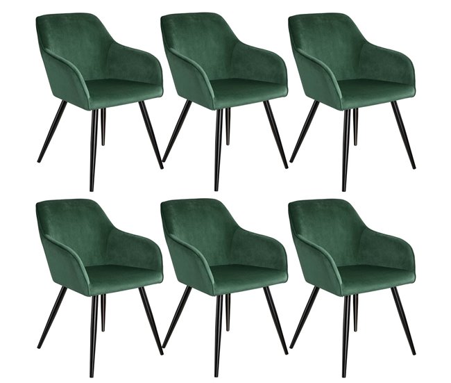 Juego de sillas patas negras salón asiento cocina