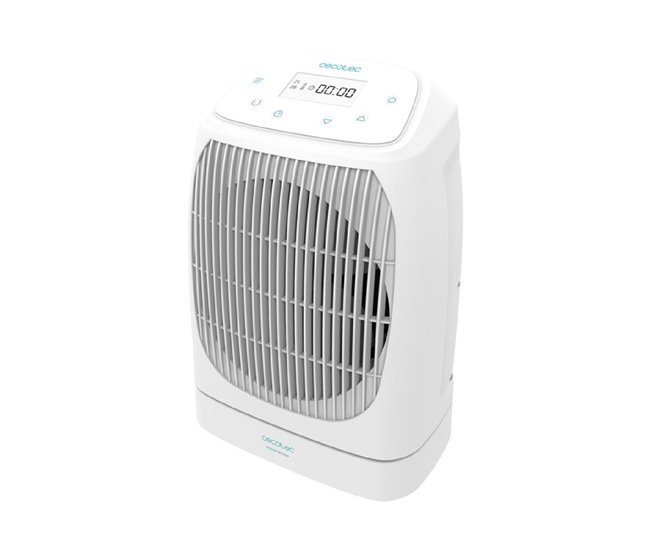 Cecotec Termoventilador com 2000 W, oscilação, ecrã, temporizador, 2 níveis de potência e 3 modos de funcionamento. Branco