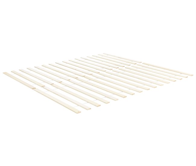 Beliani Cama com estrado Pinho ROYAN 147x207 Branco
