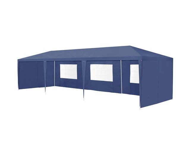 Tenda Pavilhão de jardim Wedau metal 900x300 Azul