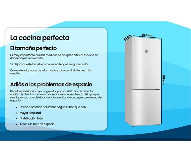 Frigorífico combinado INFINITON FGC-310C88BEK, 310 l Branco