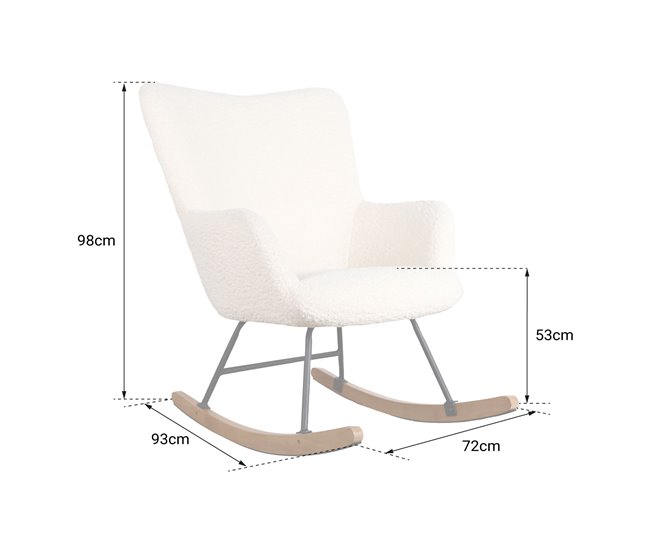 Silla mecedora en tejido bouclette KAIRA Bege