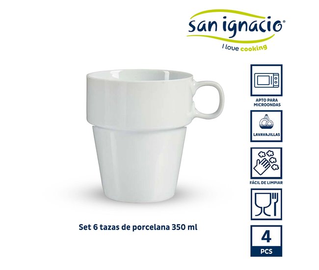 Conjunto de 4 copos empilháveis ​​+ prateleira coleção VESSIA Branco