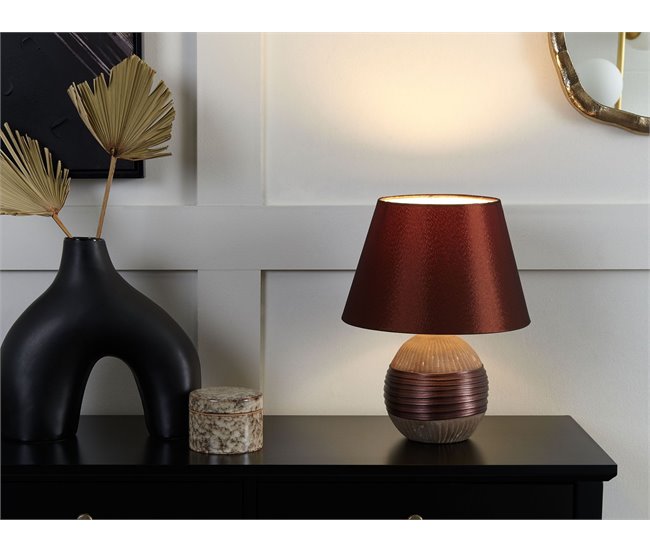 Candeeiro de mesa Beliani SADO Castanho