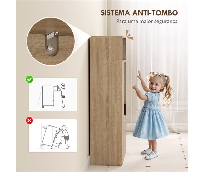 Armário Casa de Banho Melamina de Madeira HOMCOM 50 Castanho