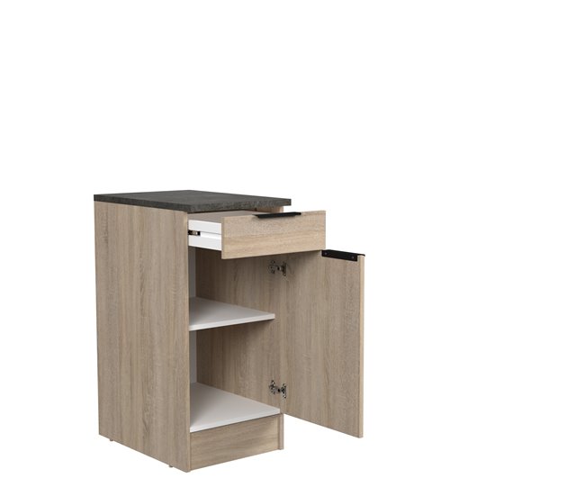 Móvel inferior FUMAY 40cm com gaveta e porta Carvalho