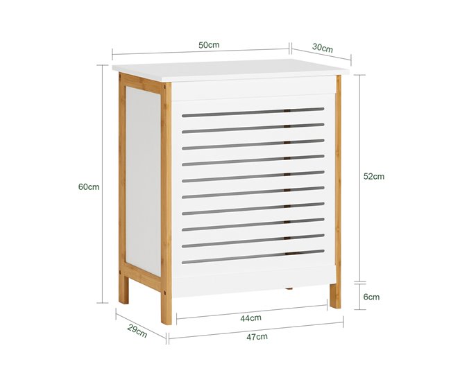 Cesto de roupa suja FSS66-WN SoBuy Branco