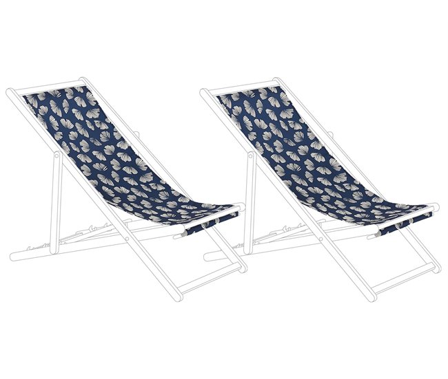 Beliani Cobertura para cadeira de jardim ANZIO/AVELLINO Azul Marino