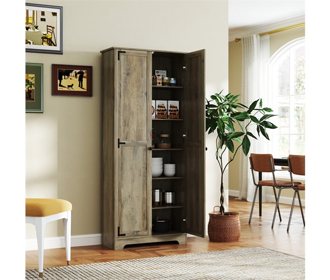 Armário de Cozinha Melamina de Madeira e MDF HOMCOM Cinza