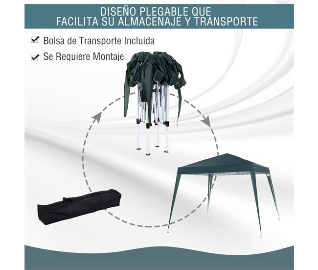 Tenda Dobrável Aço e Tecido Oxford Outsunny 240x240 Verde