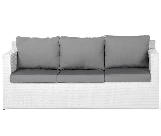 Beliani Conjunto lounge Ratan sintético ROMA Branco