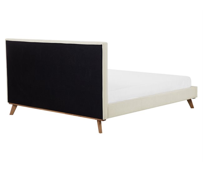 Beliani Cama com estrado Chenille TALENCE 177x218 Bege