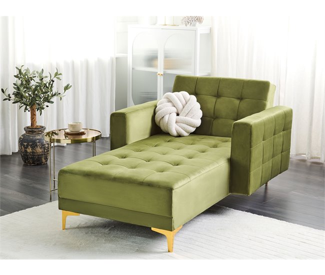 Beliani Chaise longue Veludo ABERDEEN Verde