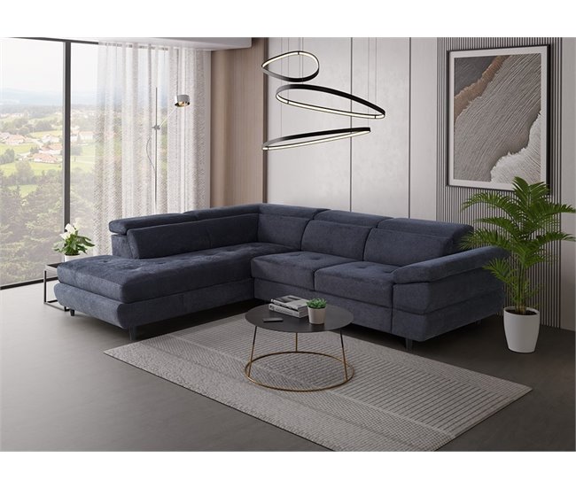 Sofá de canto OMEGA com cama cor antracite Antracite