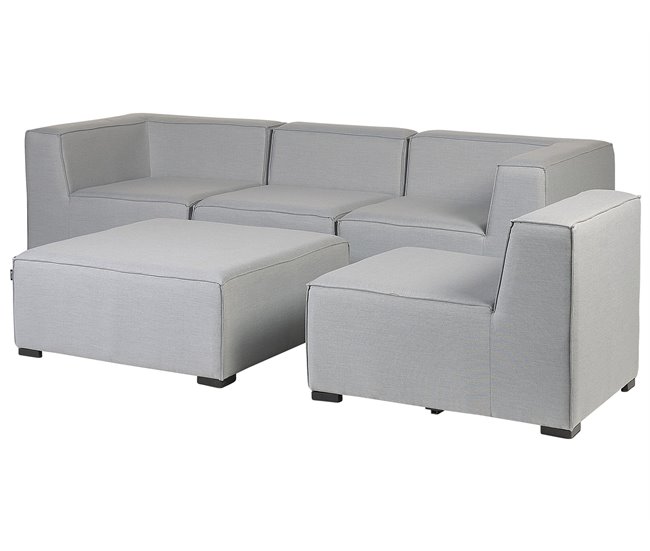 Beliani Conjunto lounge AREZZO Cinza Claro