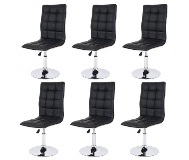 Conjunto de 6 cadeiras de sala de jantar reguláveis ??em