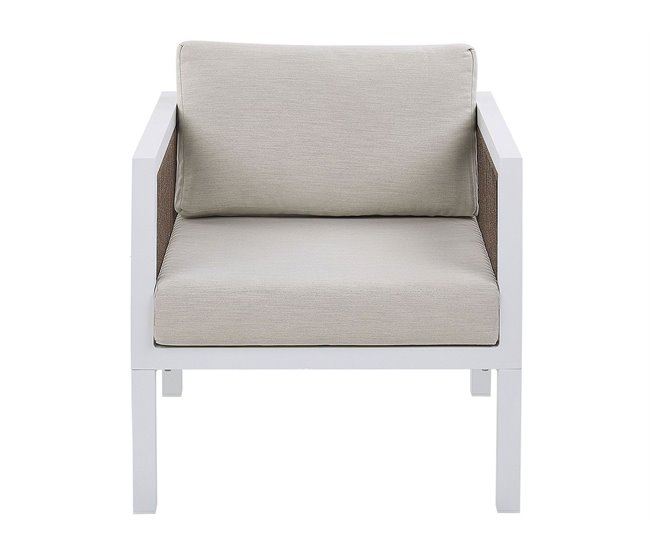 Beliani Conjunto lounge Alumínio BORELLO Branco