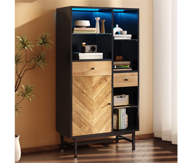 Aparadores Preto/ Madeira