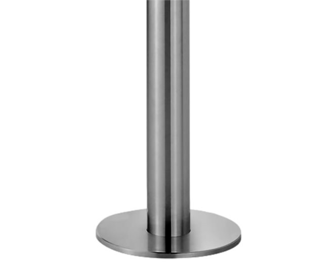 Chuveiro exterior curvo ALGHERO em aço inoxidável 316L com chuveiro manual, aço inoxidável acetinado Cinza