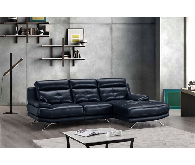 Chaise longue de pele HAWAI Azul Marino