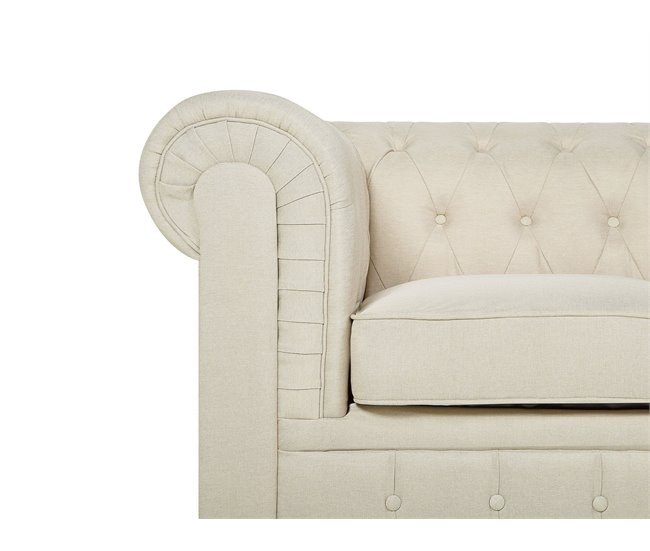 Beliani Poltrona CHESTERFIELD Bege