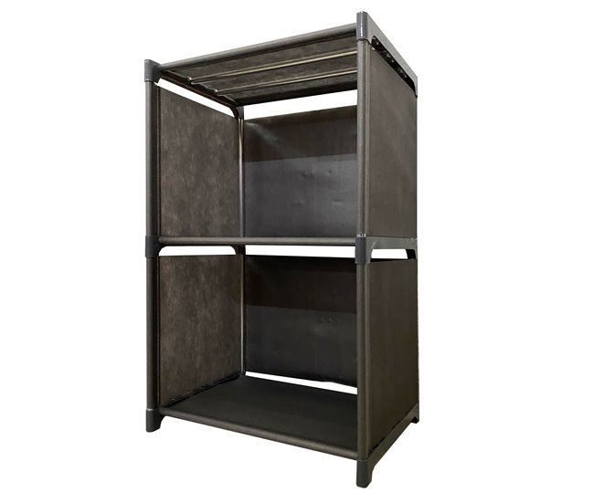 Estante de armazenamento 3 andares PVC e tecido Nyana Home 62x41x29 cm 41 Preto