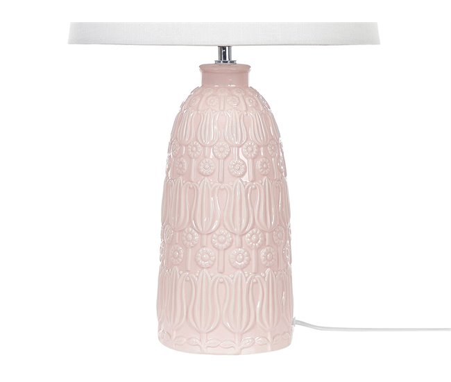 Beliani Candeeiro de mesa ZARIMA Rosa