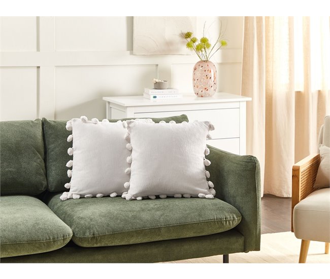 Beliani Almofada decorativa JASMINE 45x45 Branco