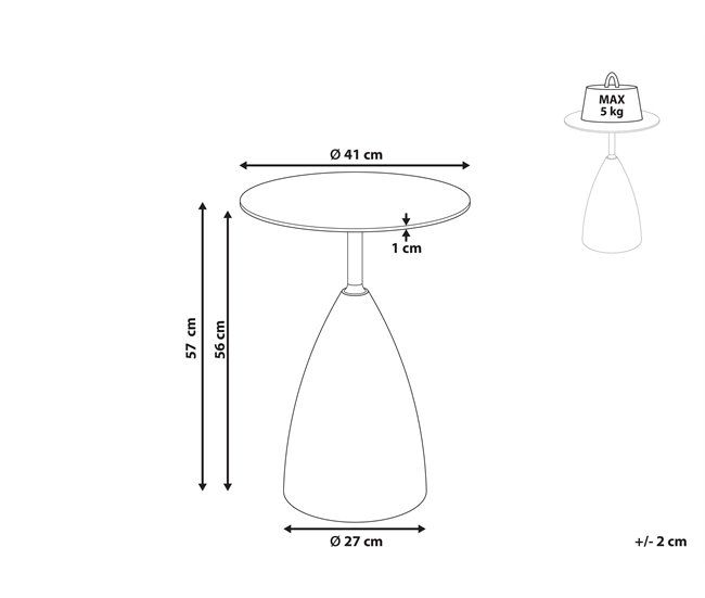 Beliani Mesa de apoio WALLIS 41x41 Castanho