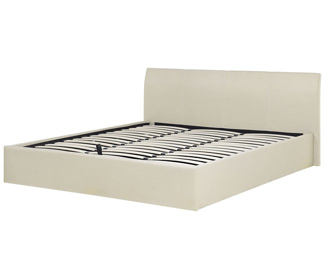 Beliani Cama com estrado Poliéster ORBEY 197x212 Bege