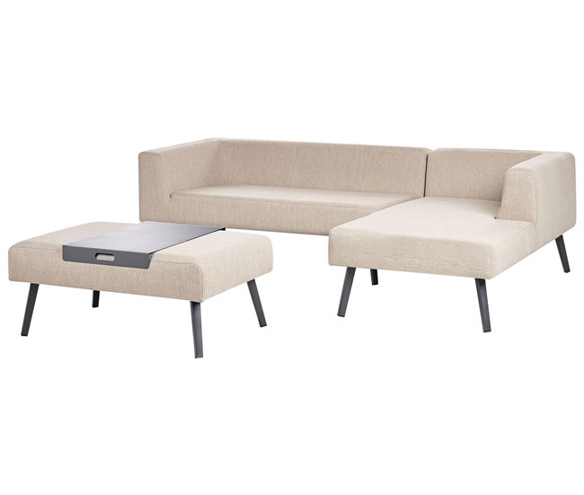 Beliani Conjunto lounge SORRIVOLI Bege