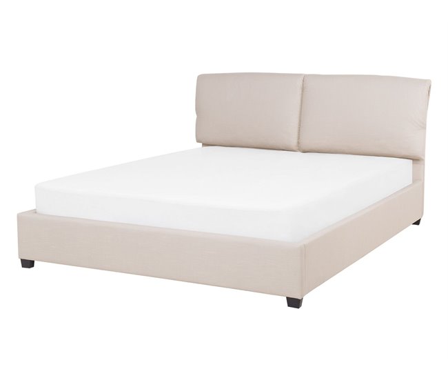 Beliani Cama com estrado Poliéster BELFORT 151x212 Bege