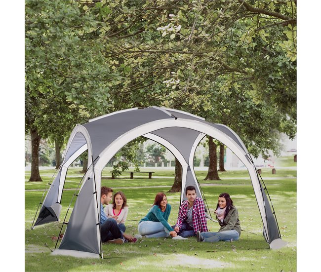 Abrigo de Campismo Tecido Oxford Outsunny Cinza