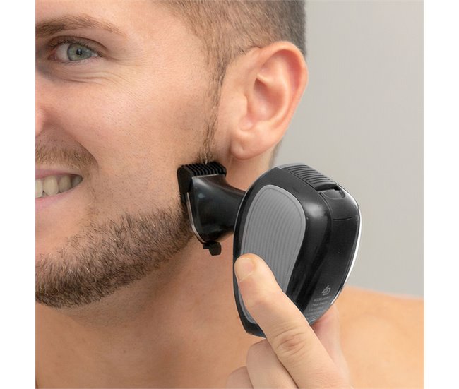 Máquina de Barbear Recarregável Ergonómica Multifunções 5 em 1 Preto