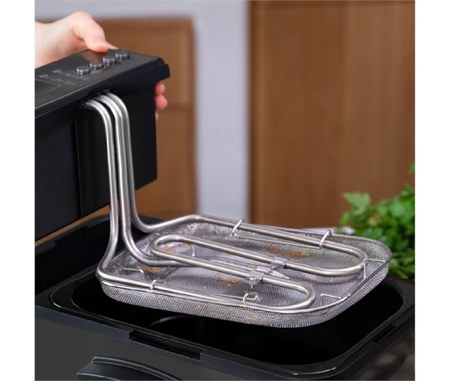 Fritadeira Cecotec CleanFry Luxury 3000 Dark com óleo Cinza