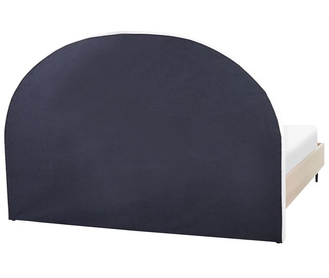 Beliani Cama com estrado Poliéster MILLAY 196x211 Branco/ Bege