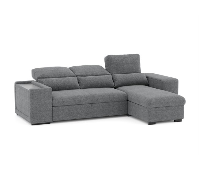 Chaise longue com cama HOXTON Cinza