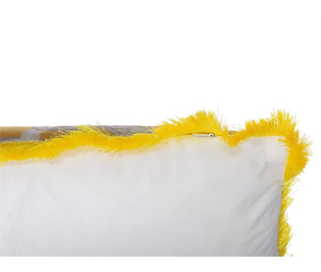 Beliani Almofada decorativa MANJU Amarelo