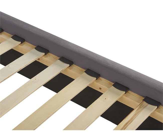 Beliani Cama Terciopelo LUBBON 209x215 Cinza
