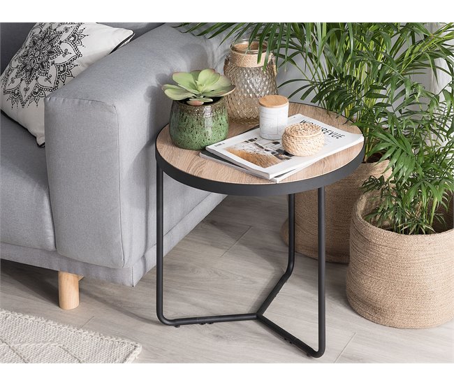 Beliani Mesa auxiliar MELODY 50x50 Castanho