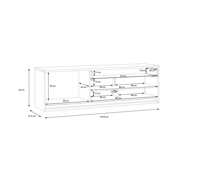 Móvel de TV MONTREAL 1 porta 1 gaveta Branco Brillo
