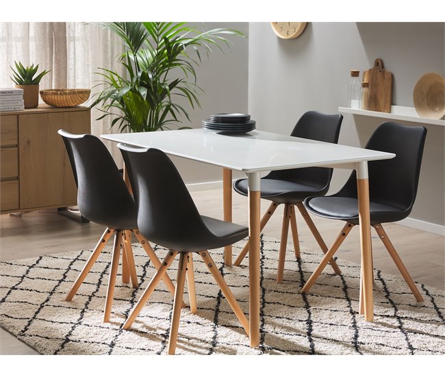 Beliani Silla de comedor DAKOTA Preto