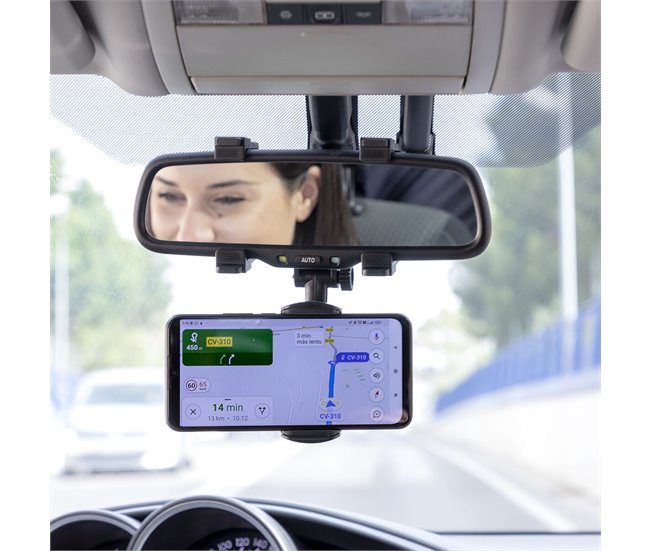 Suporte de Smartphone para o Espelho Retrovisor Preto