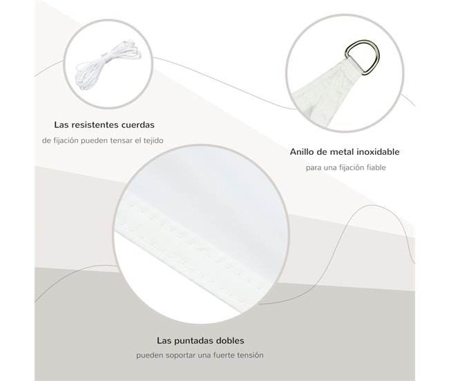 Toldo Vela Poliéster Outsunny 600x600 Bege