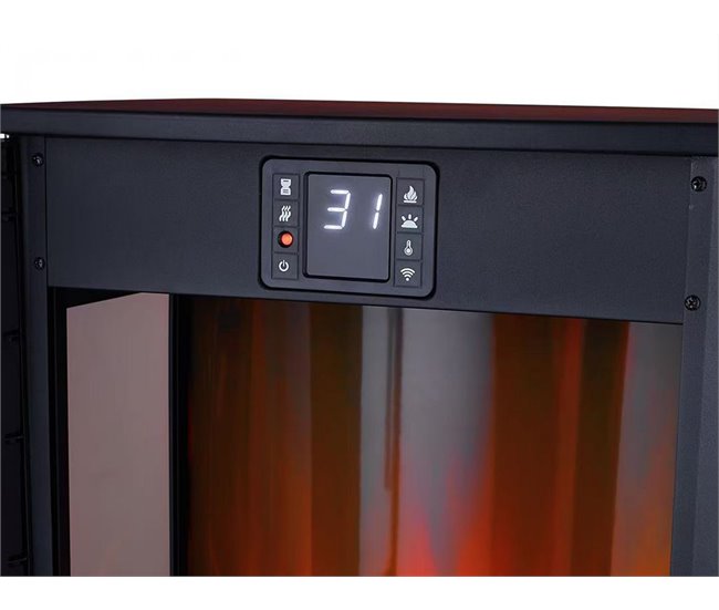 Fogão elétrico de chão de grandes dimensões com controlo WiFi App Preto