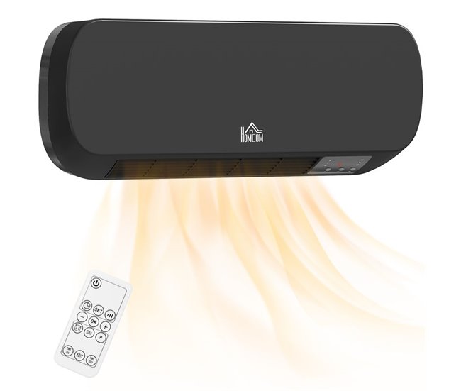 Aquecedor Cerâmico de Parede ABS e PP HOMCOM Preto