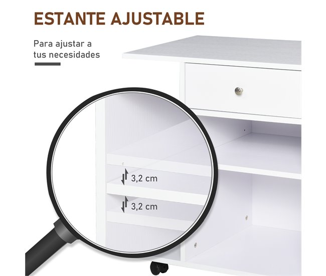 Armário para Impressora Melamina Vinsetto Branco