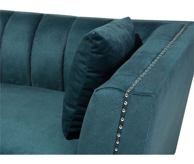 Beliani Sofá de 2 lugares Veludo GAULA Azul/ Verde